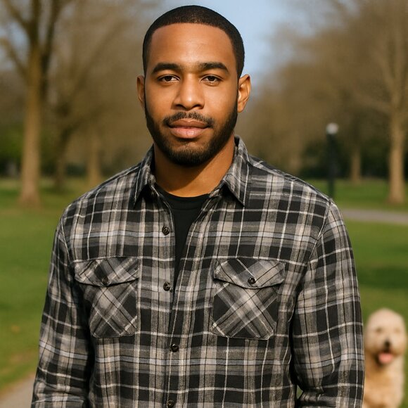 George Men's Flannel Shirt XL Grey Black Soot Plaid Super Soft Outdoor Casual - Picture 1 of 13